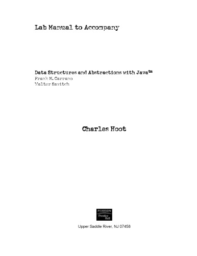 Lab Manual Frank Carrano Walter Savitch Charles Hoot
