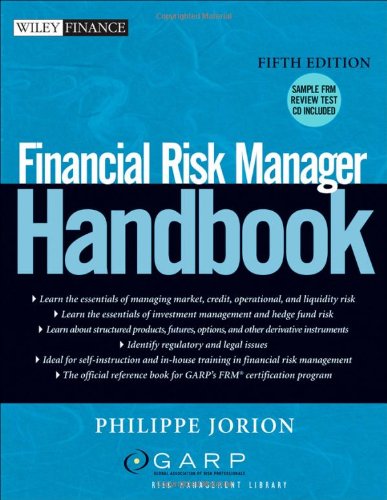 Financial Risk Manager Handbook Wiley Finance 5th Ed 2009 5th Edition Philippe Jorion