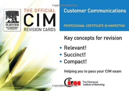 Cim Revision Cards Customer Communications In Marketing 05 06 Official Cim Revision Cards Karen Beamish