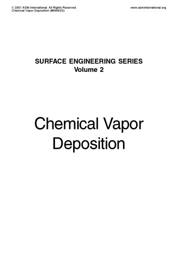 Surface Engineering Series Volume 2 Chemical Vapor Deposition 1st Edition Jonghee Park