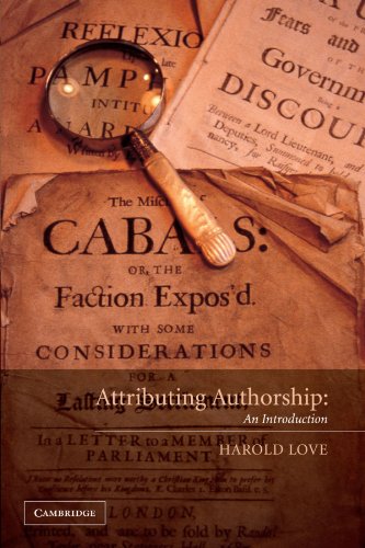Attributing Authorship An Introduction 1st edition by Harold Love ISBN 0521783399 978-0521783392