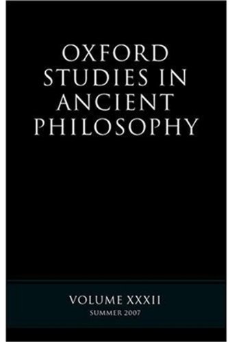 Oxford Studies In Ancient Philosophy Xxxii David Sedley