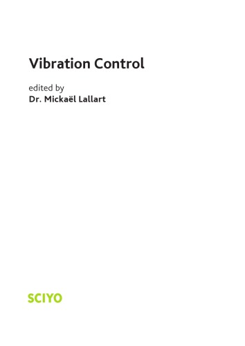 Vibration Control 1st Edition by Mickael Lallart ISBN 9533071176 978-9533071176