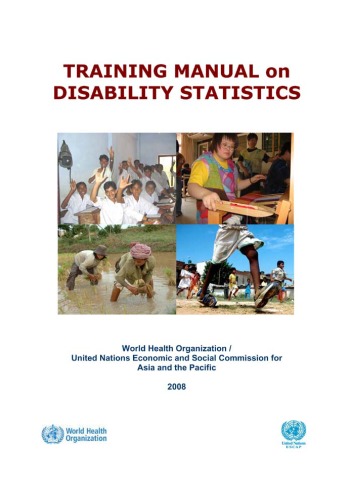 Training Manual On Disability Statistics United Nations