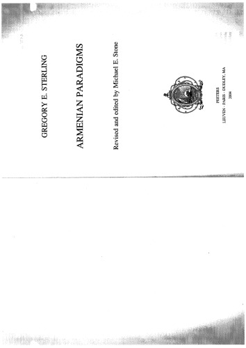Armenian Paradigms Gregory E Sterling