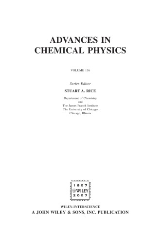 Advances In Chemical Physics Volume 136 1st Edition Stuart A Rice