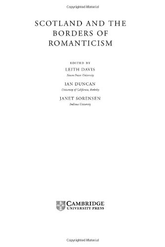 Scotland And The Borders Of Romanticism Leith Davis Ian Duncan