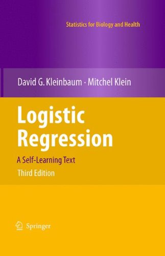 Logistic Regression A Selflearning Text 3rd Edition David G Kleinbaum