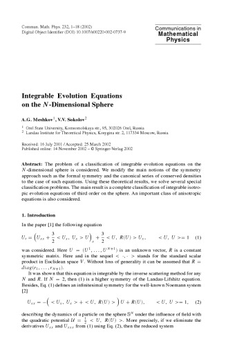 Communications In Mathematical Physics Volume 232 M Aizenman Chief Editor