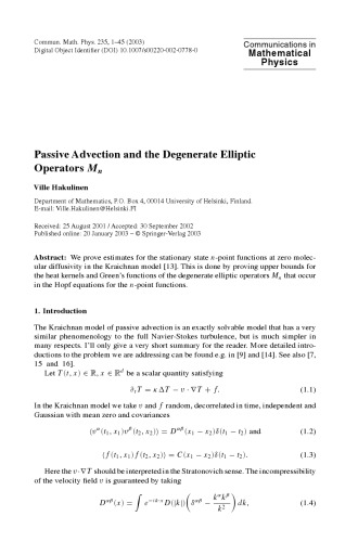 Communications In Mathematical Physics Volume 235 M Aizenman Chief Editor