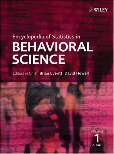 Encyclopedia Of Statistics In Behavioral Science 1st Edition Brian S Everitt