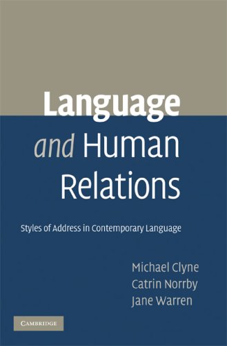 Language And Human Relations Styles Of Address In Contemporary Language 1st Edition Michael Clyne