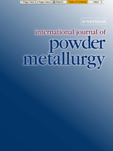 International Journal Of Powder Metallurgy Volume 46 Issue 5 Alan Lawley