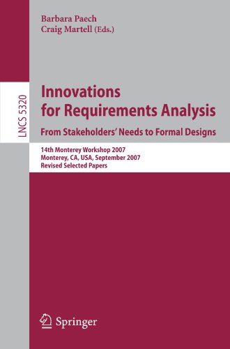 Innovations For Requirement Analysis From Stakeholders Needs To Formal Designs 14th Monterey Workshop 2007 Monterey Ca Usa September 1013 2007 Revised Selected Papers 1st Edition Daniel M Berry Auth