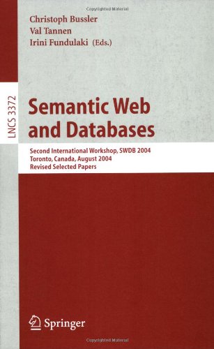 Semantic Web And Databases Second International Workshop Swdb 2004 Toronto Canada August 2930 2004 Revised Selected Papers 1st Edition Boualem Benatallah