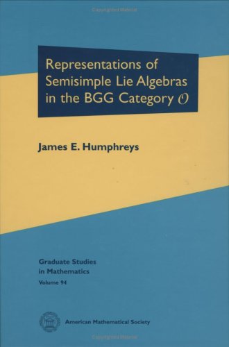 Representations Of Semisimple Lie Algebras In The Bgg Category O Humphreys Je