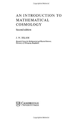 An Introduction To Mathematical Cosmology 2ed Islam Jn