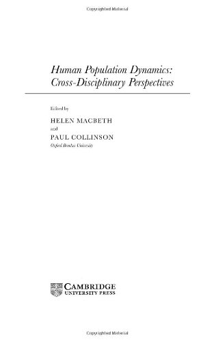 Human Population Dynamics Macbeth H Collinson P Eds