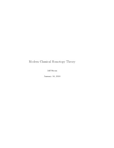 Modern homotopy theories 1st Edition by Jeffrey Strom ISBN 1470471639 9781470471637