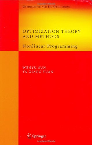 Optimization Theory And Methods Nonlinear Programming Sun W