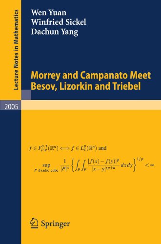 Morrey And Campanato Meet Besov Lizorkin And Triebel 1st Edition Wen Yuan