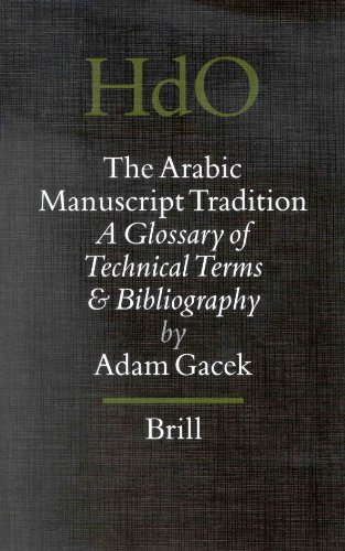 The Arabic Manuscript Tradition A Glossary Of Technical Terms And Bibliography Adam Gacek