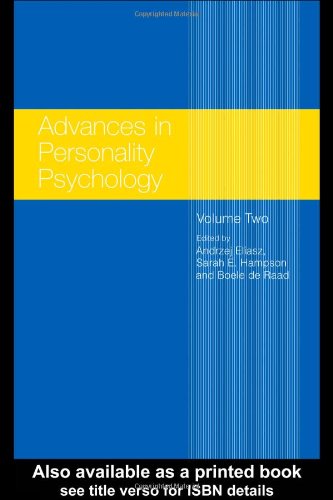 Advances In Personality Psychology Volume Ii Andrzej Eliasz