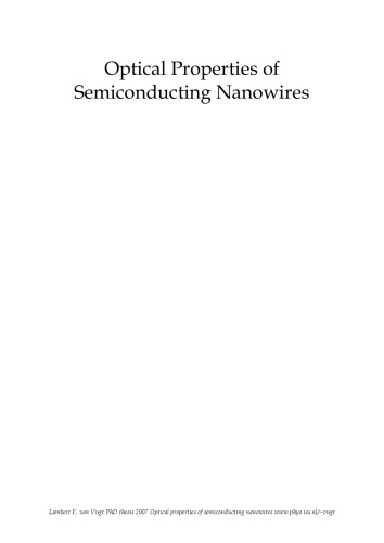 Optical Properties Of Semiconducting Nanowires Lambert Karel Van Vugt