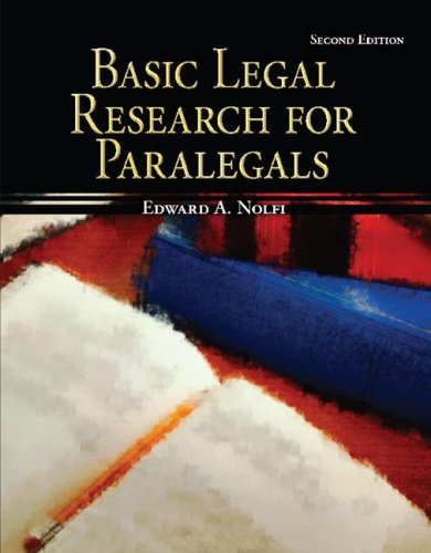 Basic Legal Research For Paralegals Mcgrawhill Paralegal Titles 2nd Edition Edward Nolfi