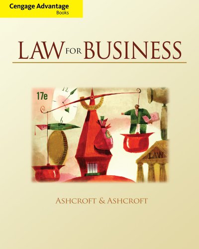 Law For Business 17th Edition John D Ashcroft Janet Ashcroft