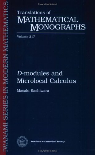 Dmodules And Microlocal Calculus Masaki Kashiwara