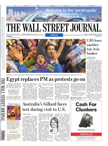 The Wall Street Journal Asia No 129 Dated Fridaysunday March 46 2011 Dow Jones Publishing Company Asia