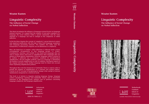 Linguistic Complexity The Influence Of Social Change On Verbal Inflection Wouter Kusters