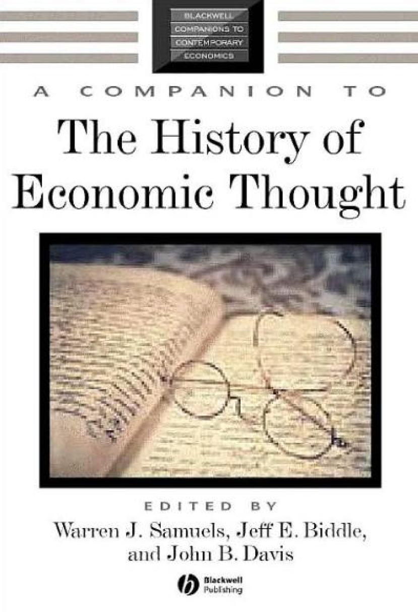 A Companion To The History Of Economic Thought 1st Edition Warren J Samuels