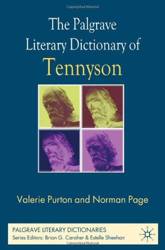 The Palgrave Literary Dictionary Of Tennyson Palgrave Literary Dictionaries Valerie Purton