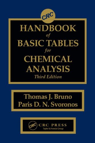 Crc Handbook Of Basic Tables For Chemical Analysis 3 Ed 3rd Edition Bruno Thomas J Svoronos Paris Dn