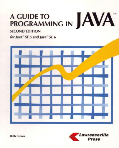 A Guide To Programming In Java 2nd Beth Brown