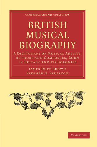 British Musical Biography A Dictionary Of Musical Artists Authors And Composers Born In Britain And Its Colonies 1st Edition James Duff Brown