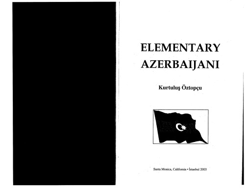 Elementary Azerbaijani Turk Dilleri Arastirmalari Dizisi 1st Edition by Kurtuluş Öztopçu 9759377306 978-9759377304