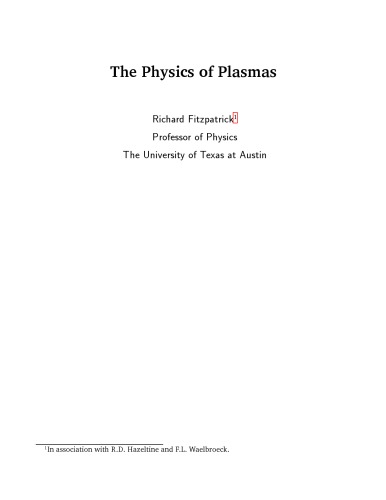 The Physics Of Plasmas Richard Fitzpatrick
