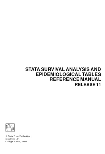 Stata Survival Analysis And Epidemiological Tablesrelease 11 Statacorp Lp