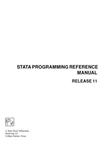 Stata Programming Reference Manualrelease 11 Statacorp Lp