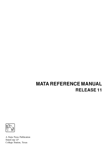 Mata Reference Manualsrelease 11 Statacorp Lp