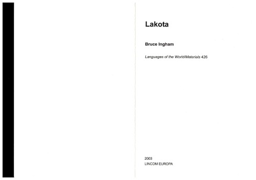 Lakota Languages Of The World Materials 426 Bruce Ingham