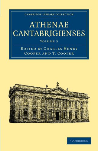 Athenae Cantabrigienses 1st Edition Charles Henry Cooper T Cooper