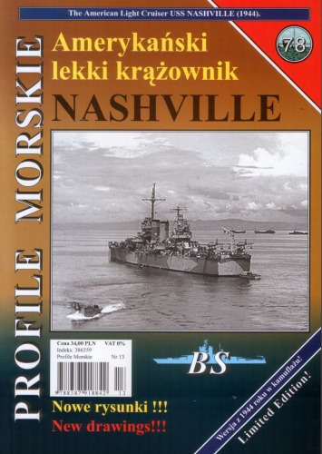 Profile Morskie 78 Amerykanski Lekki Krazownik Nashville The American Light Cruiser Uss Nashville 1944 Slawomir Brzezinski