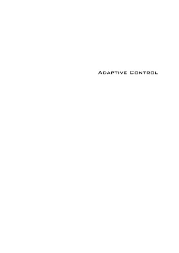 Adaptive Control Edited By Kwanho You