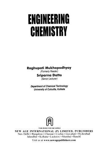 Engineering Chemistry Raghupati Mukhopadhyay Sriparna Datta