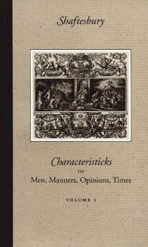 Characteristicks Of Men Manners Opinions Times 3 Vol Pb Set Vol 1 Third Earl Of Shaftesbury
