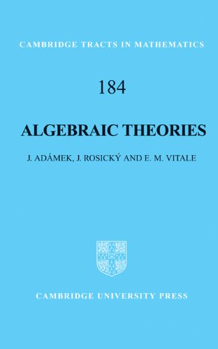 Algebraic Theories A Categorical Introduction To General Algebra J Admek